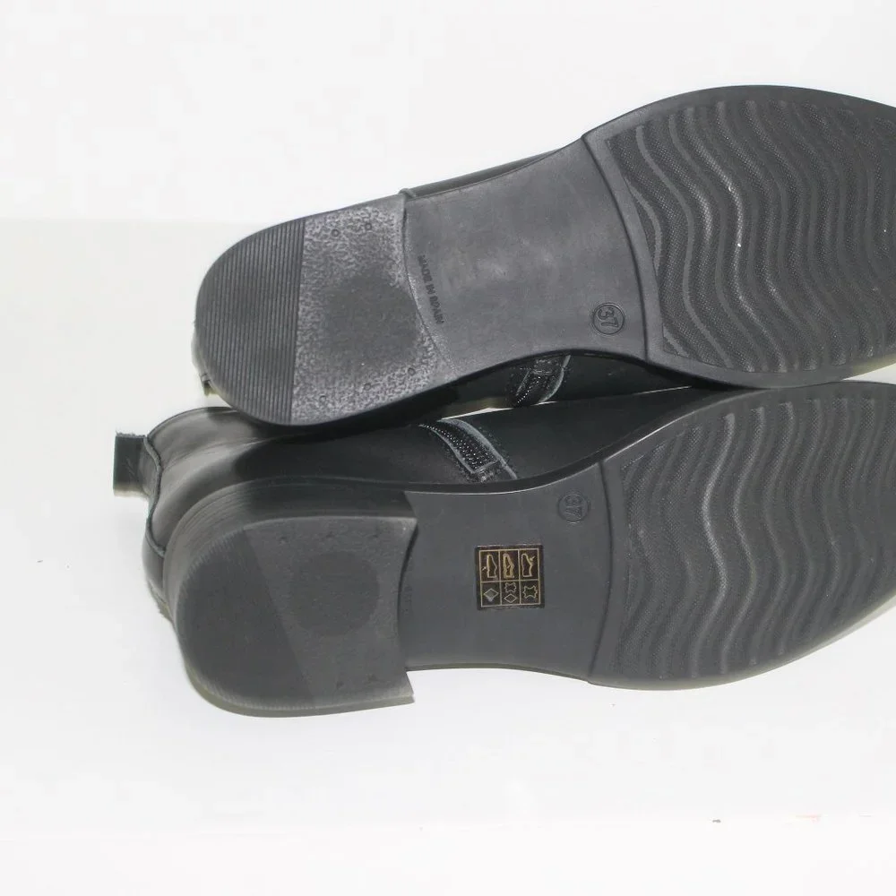 NEW Narf Genuine Leather Ankle Black Boots Womens Sz 37 / 6.5 made in Spain - Picture 8 of 8